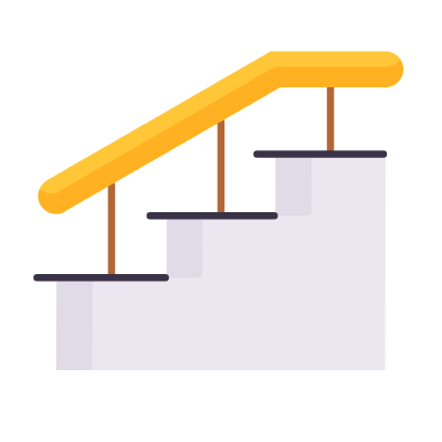 Staircase, Animated Icon, Flat