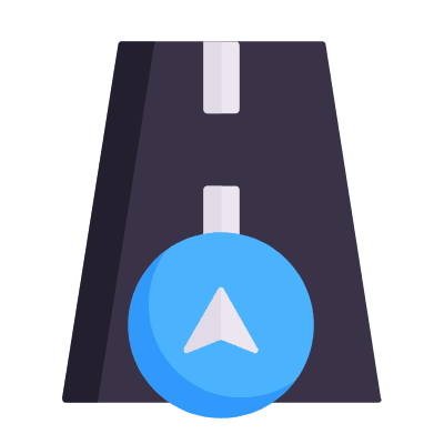 Road Navigation, Animated Icon, Flat