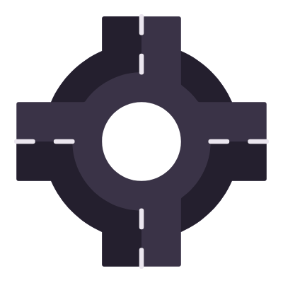 Roundabout, Animated Icon, Flat
