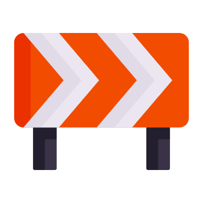 Road Barrier, Animated Icon, Flat