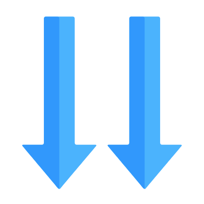 Arrows Down, Animated Icon, Flat