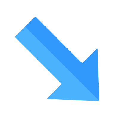 Arrow Down Right, Animated Icon, Flat