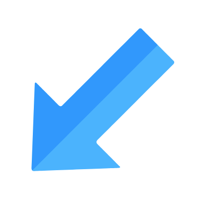 Arrow Down Left, Animated Icon, Flat