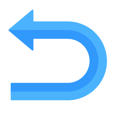 U-turn Left, Animated Icon, Flat
