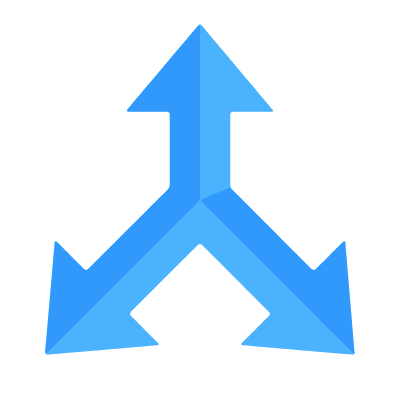Arrows 3D, Animated Icon, Flat
