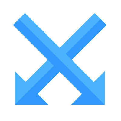 Crossed Down, Animated Icon, Flat