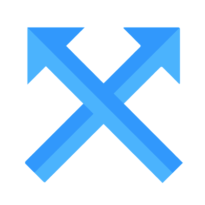 Crossed Up, Animated Icon, Flat