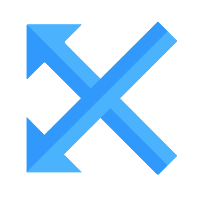 Crossed Left, Animated Icon, Flat