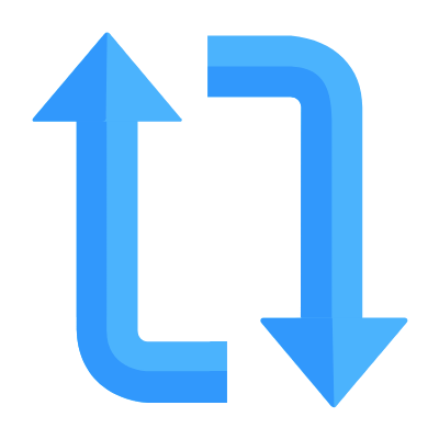Arrows Loop Vertical, Animated Icon, Flat