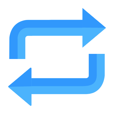Arrows loop, Animated Icon, Flat