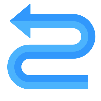 Arrow S-Turn Left, Animated Icon, Flat