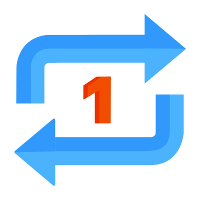 Arrows Loop One, Animated Icon, Flat