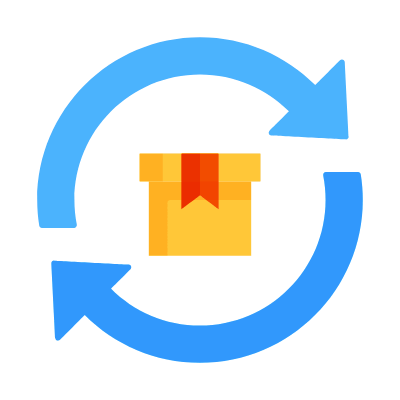 Arrows Rotate Box, Animated Icon, Flat