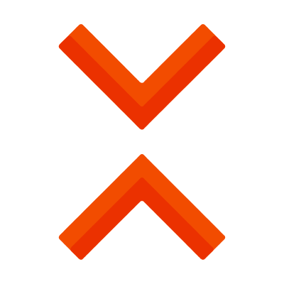 Chervons Inward, Animated Icon, Flat