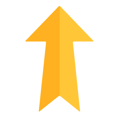 Arrow Notched Up, Animated Icon, Flat