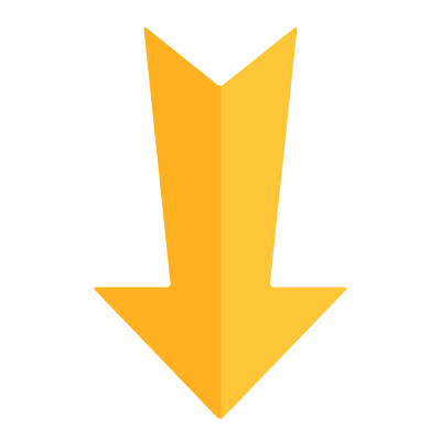 Arrow Notched Down, Animated Icon, Flat