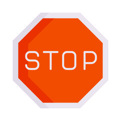 Stop, Animated Icon, Flat