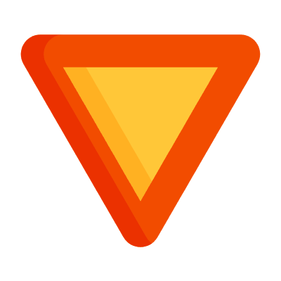 Give Way, Animated Icon, Flat