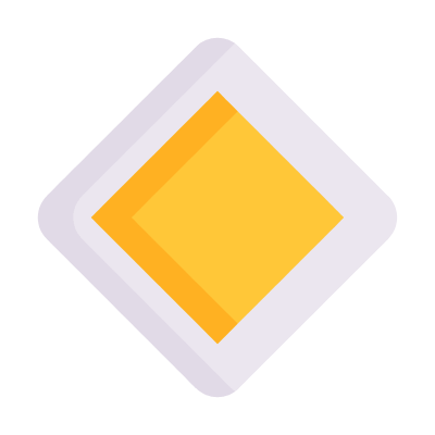 Priority Road, Animated Icon, Flat