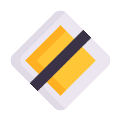 End Priority Road, Animated Icon, Flat