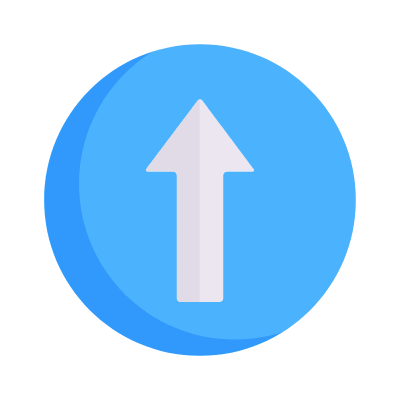 Straight Ahead, Animated Icon, Flat