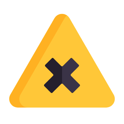 Uncontrolled Intersection, Animated Icon, Flat