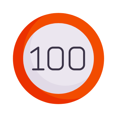Speed Limit 100, Animated Icon, Flat