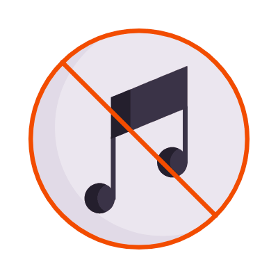 Music Note Ban, Animated Icon, Flat