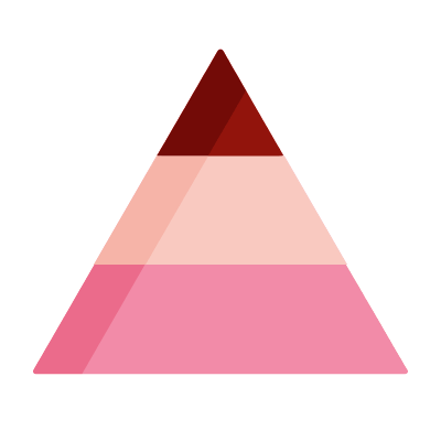Pyramid diagram, Animated Icon, Flat