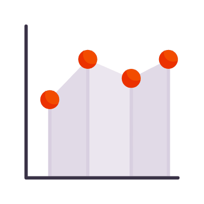 Line Chart Markers, Animated Icon, Flat