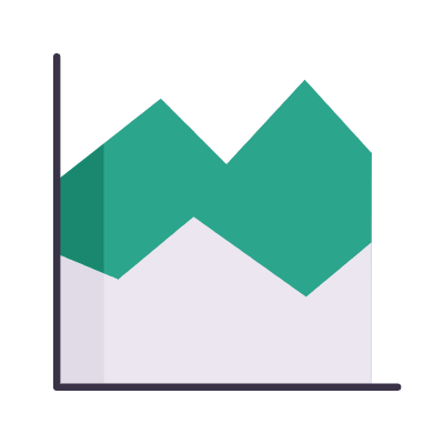 Area Chart, Animated Icon, Flat