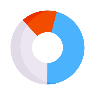 Donut Chart Multi, Animated Icon, Flat
