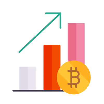 Bar chart btc grow, Animated Icon, Flat