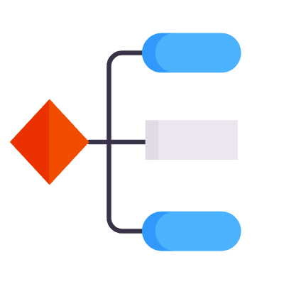Flow Chart, Animated Icon, Flat