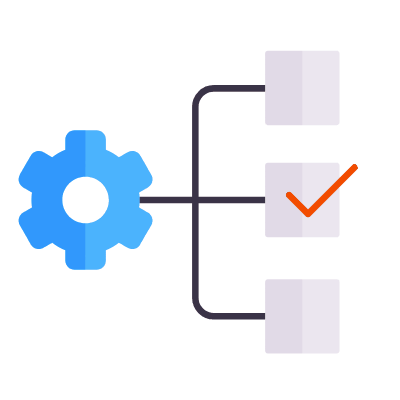 Diagram Cog, Animated Icon, Flat