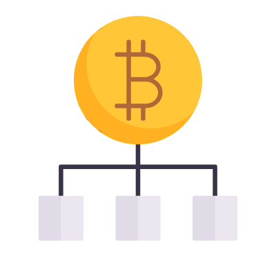 Bitcoin Network, Animated Icon, Flat
