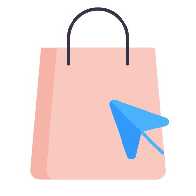 Shopping Bag Online, Animated Icon, Flat
