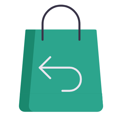 Shopping Bag Arrow Return, Animated Icon, Flat