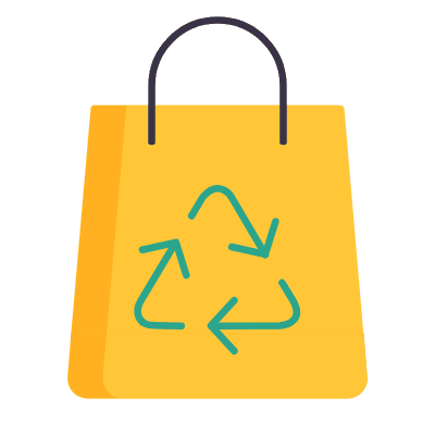 Shopping Bag Recycling, Animated Icon, Flat