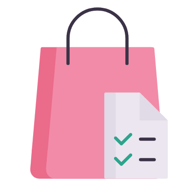 Shopping Bag List, Animated Icon, Flat