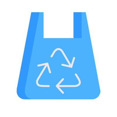 Plastic Bag Recycling, Animated Icon, Flat