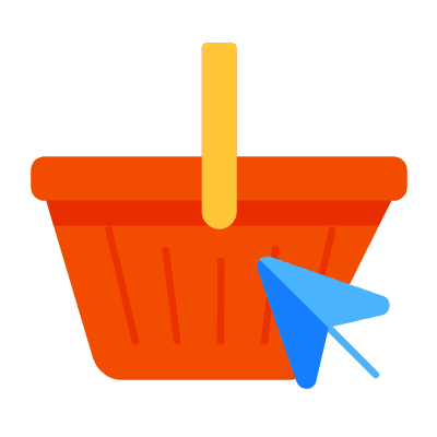 Shopping Basket Online, Animated Icon, Flat