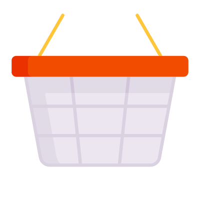 Shopping Basket Wire, Animated Icon, Flat