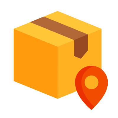 Box Location Pin, Animated Icon, Flat