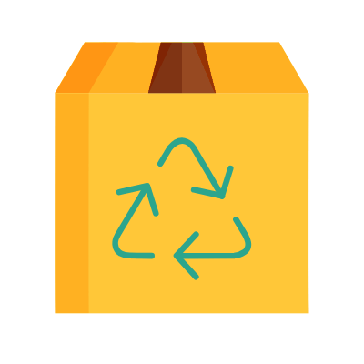 Box Front Recycle, Animated Icon, Flat