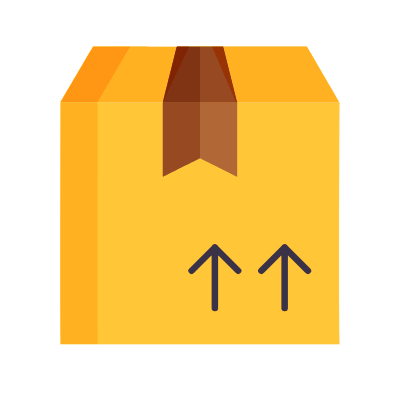 Box Front Way Up, Animated Icon, Flat