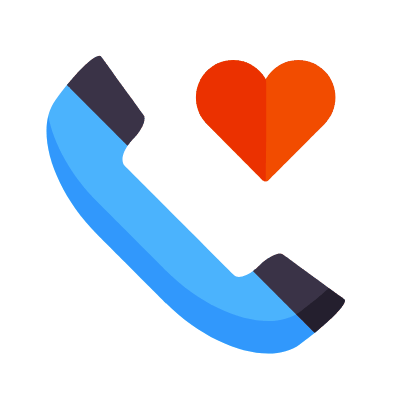 Phone Heart, Animated Icon, Flat