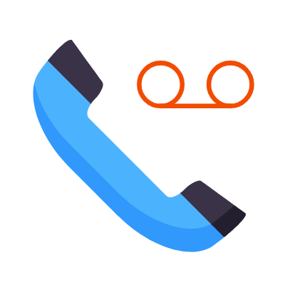 Phone Voicemail, Animated Icon, Flat