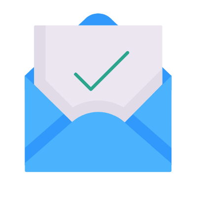 Mail Open Check, Animated Icon, Flat