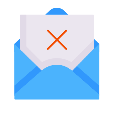 Mail Open Cross, Animated Icon, Flat